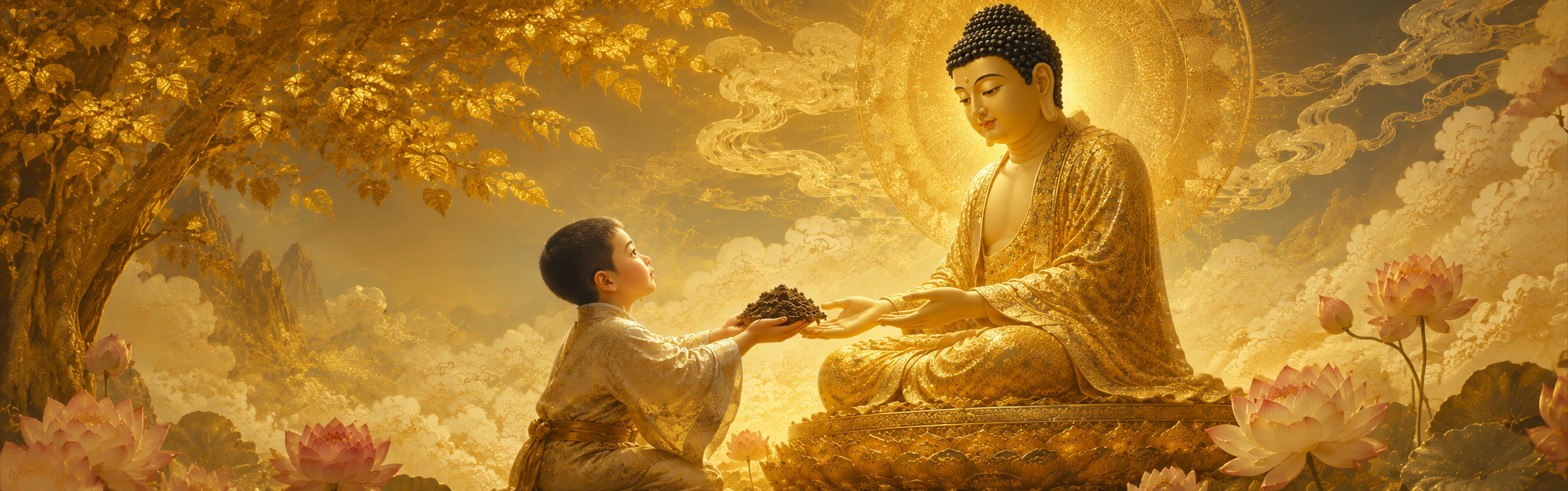 Cậu bé cúng dường nắm đất